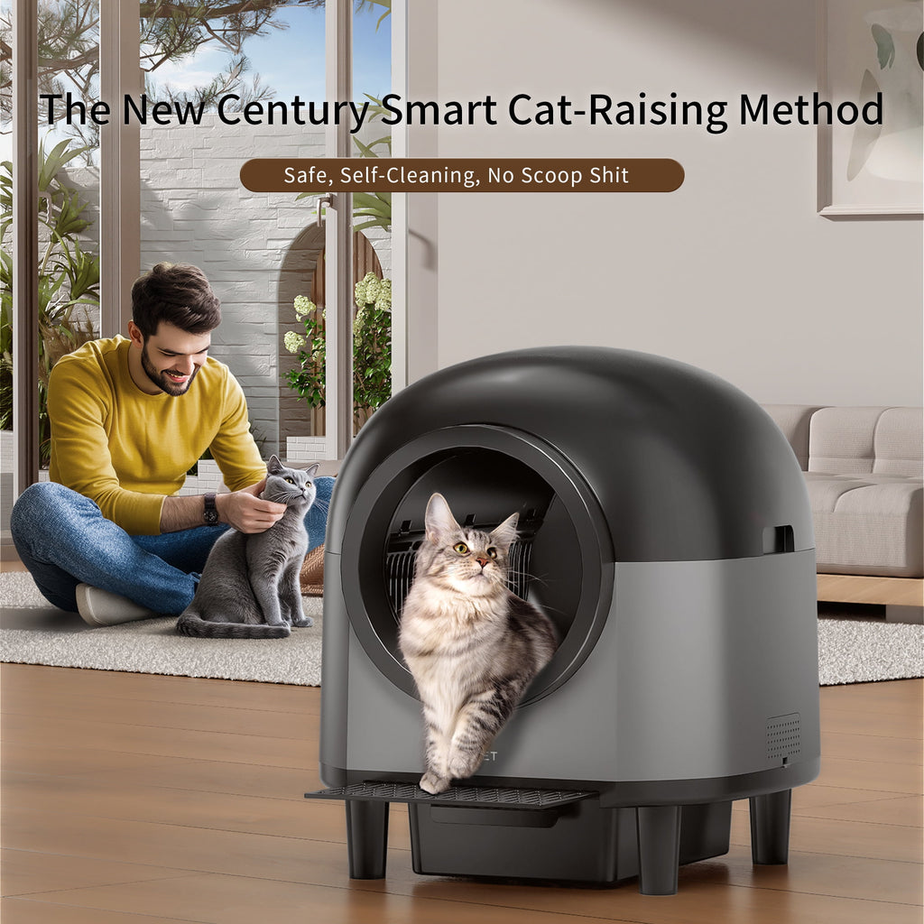 Self-Cleaning Cat Litter Box, Litter Box,Smart Automatic Litter Box, Large Litter Box , 100L Large Capacity APP Control/Integrated Safety Protection Black