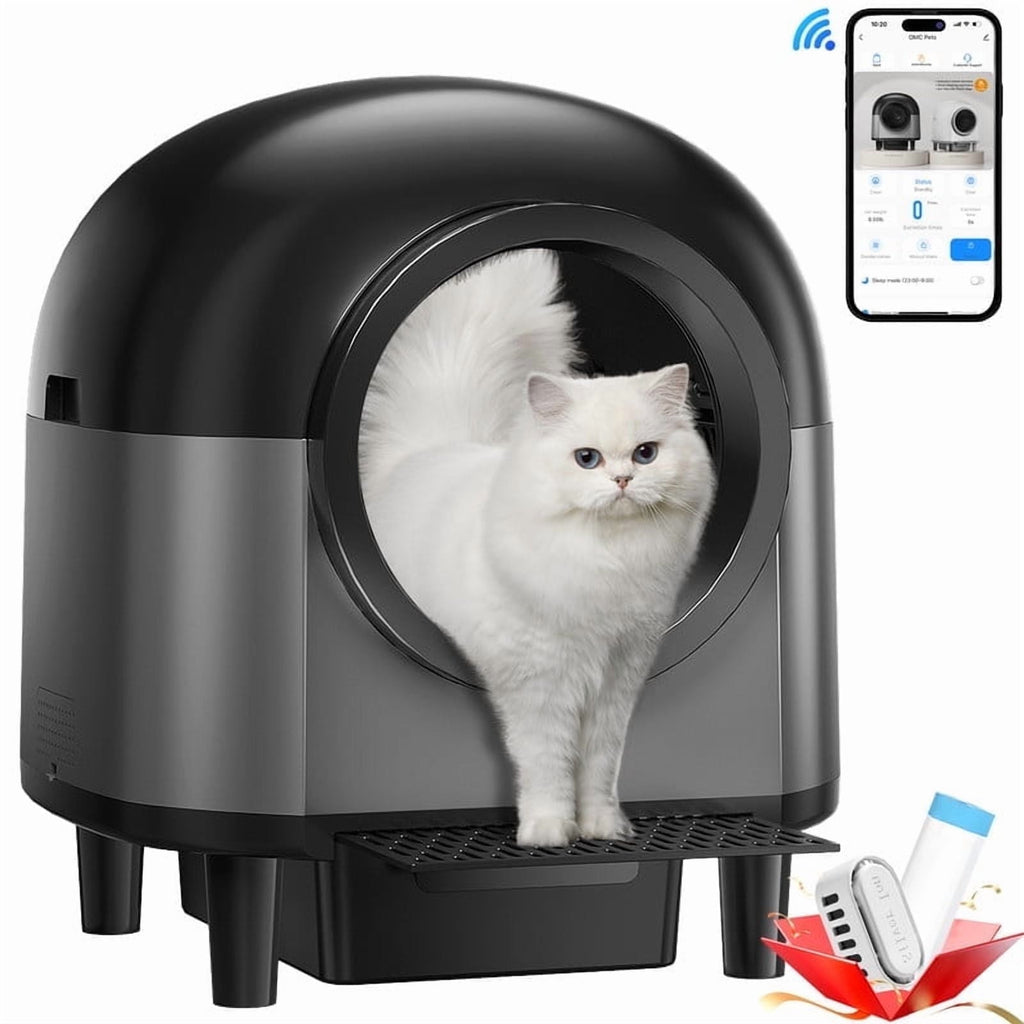 Self-Cleaning Cat Litter Box, Litter Box,Smart Automatic Litter Box, Large Litter Box , 100L Large Capacity APP Control/Integrated Safety Protection Black